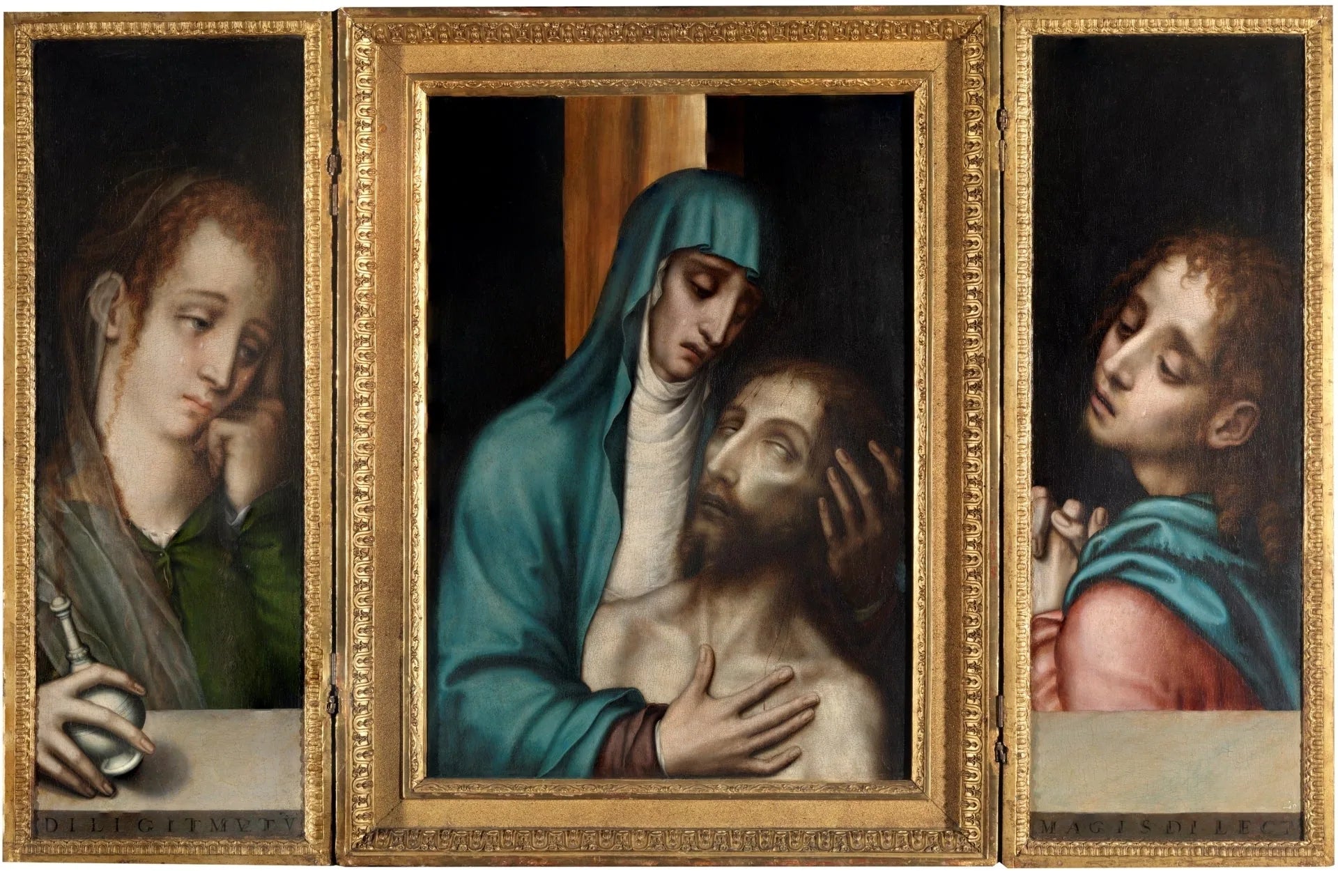 Triptyque de la Pietà, Saint Jean et Sainte Marie-Madeleine - Luis de Morales image 1 reproduction artisanale de tableau
