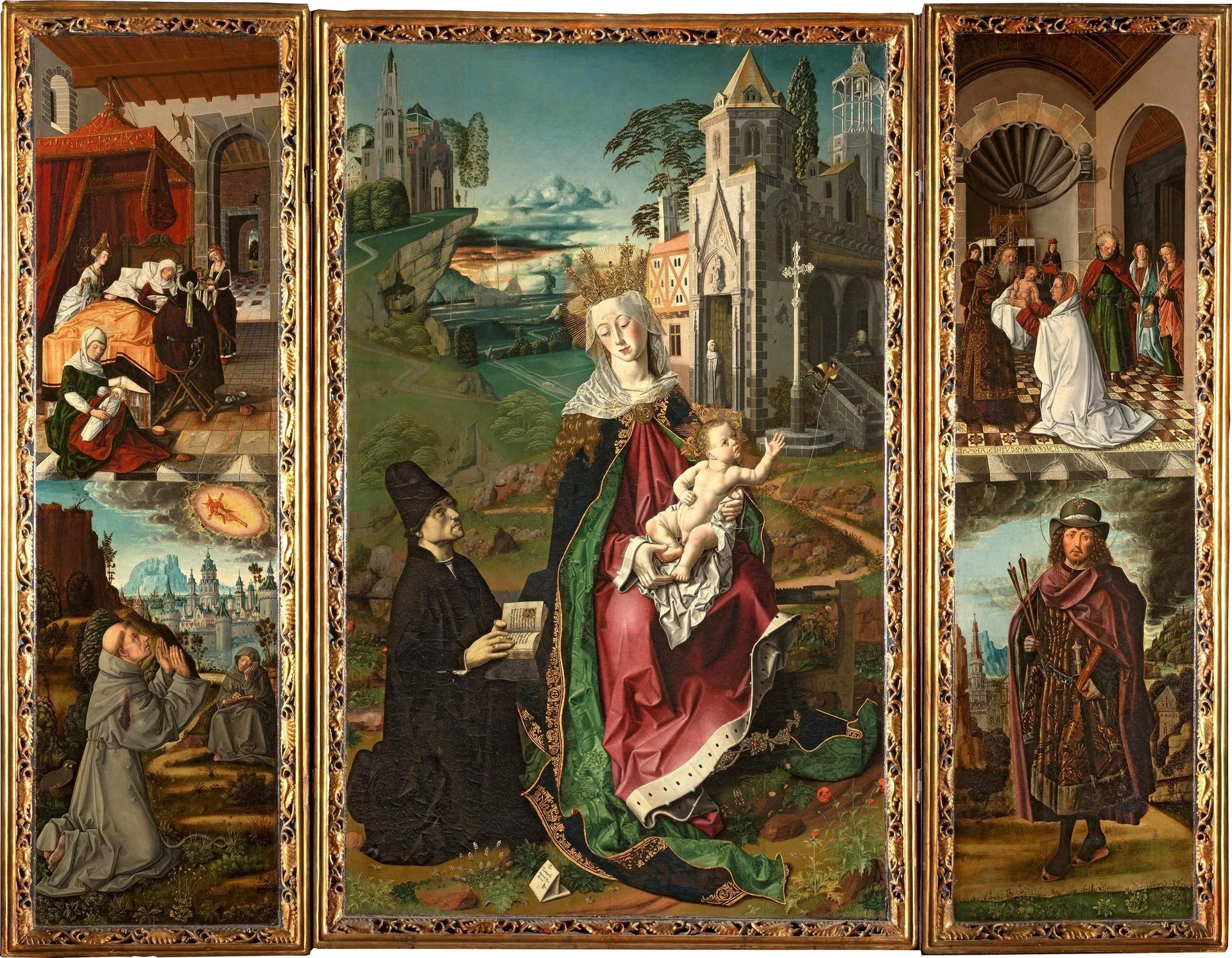 Triptyque de la Vierge de Montserrat - Bartolomé Bermejo image 1 tableau peint à l’huile sur toile
