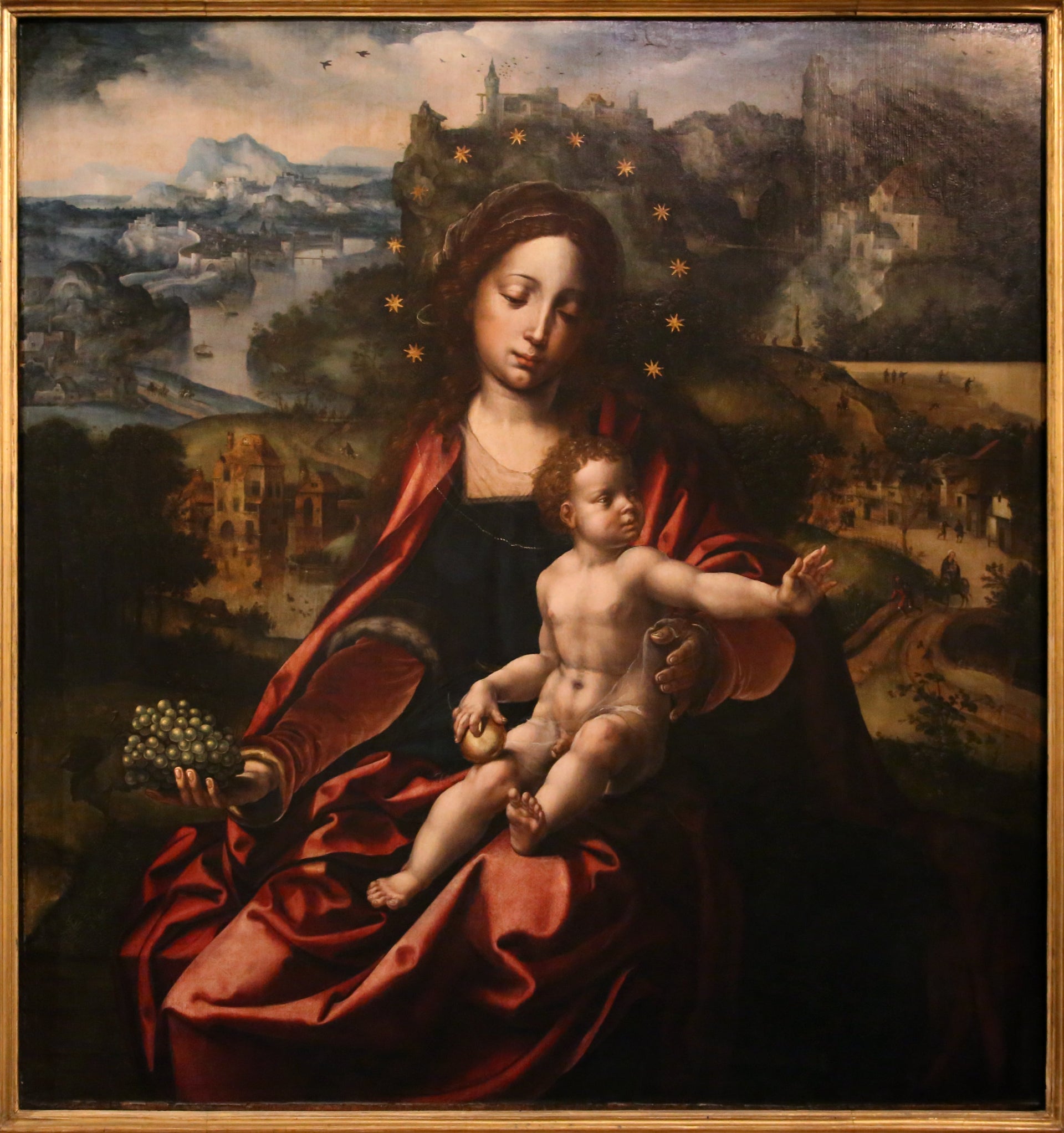 Triptyque de Lucques : La Vierge à l'Enfant - Maarten van Heemskerck image 1 reproduction d’œuvre d’art à l’huile