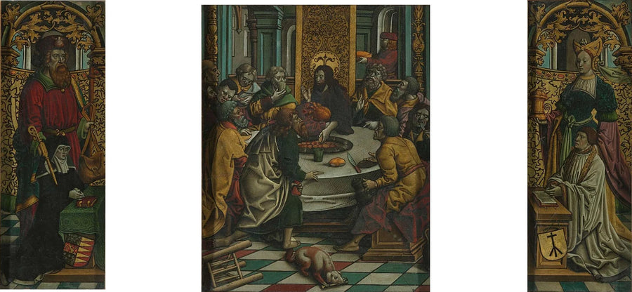 Triptyque représentant la Cène et les donateurs - Jacob Cornelisz van Oostsanen image 1 reproduction réalisée par Alpha Reproduction