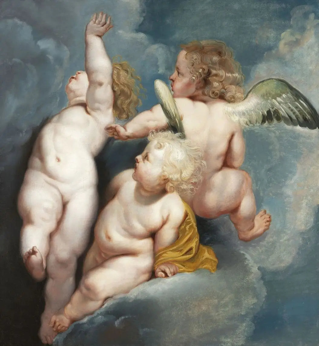 Trois anges planant - Peter Paul Rubens image 1 reproduction de peinture à l’huile