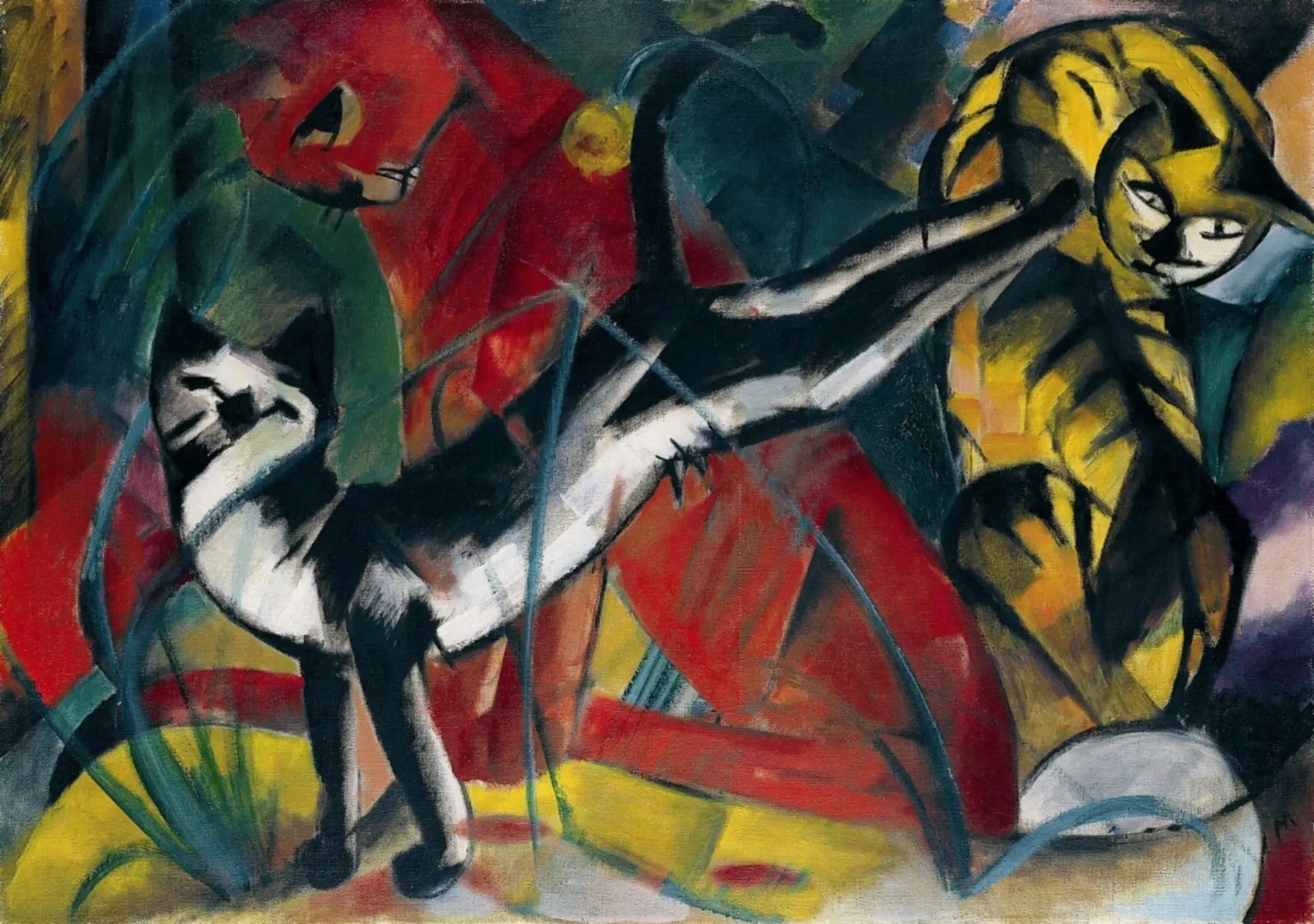 Trois chats - Franz Marc image 1 tableau peint à l’huile sur toile
