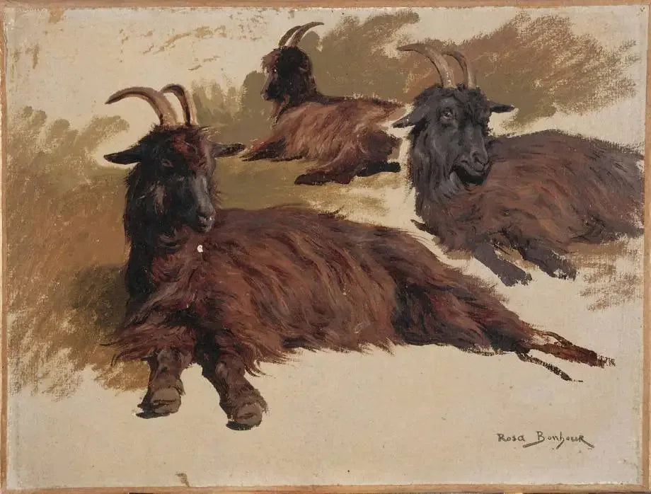 Trois chèvres au repos - Rosa Bonheur image 1 tableau peint à l’huile sur toile