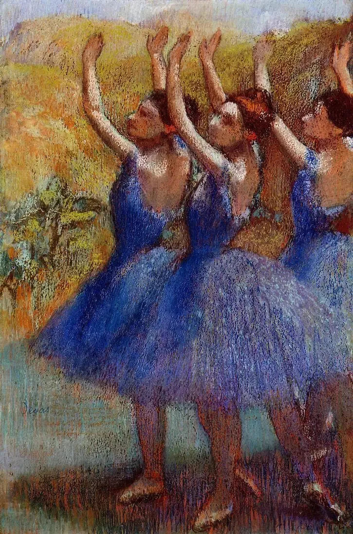 Trois danseuses en tutus violets - Edgar Degas image 1 tableau peint à l’huile sur toile