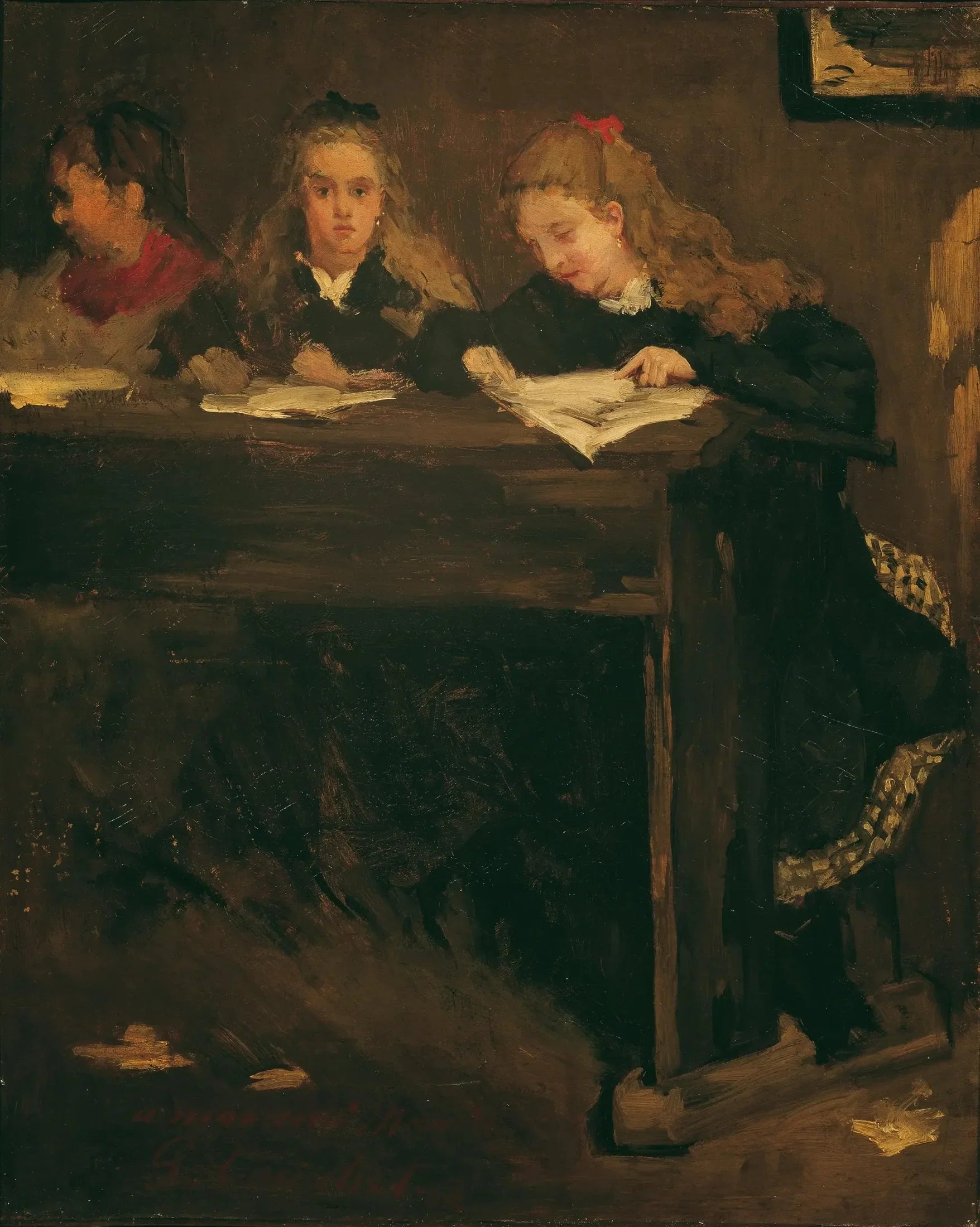 Trois écolières - Gustave Courbet image 1 tableau peint à l’huile sur toile