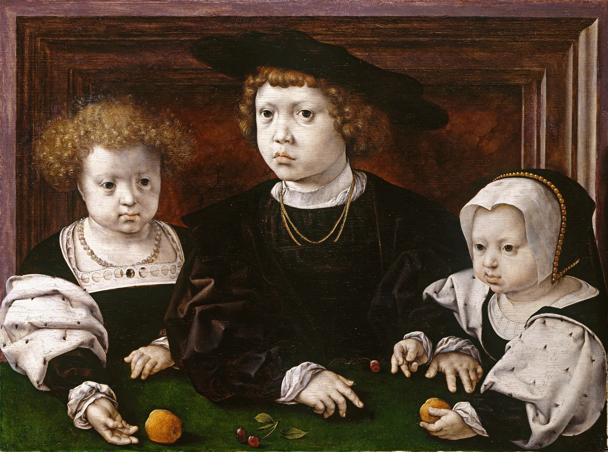 Trois enfants du Roi Christian II de Danemark - Jan Gossaert image 1 reproduction artisanale de tableau