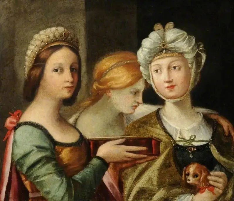 Trois figures féminines - Guido Reni image 1 tableau peint à l’huile sur toile