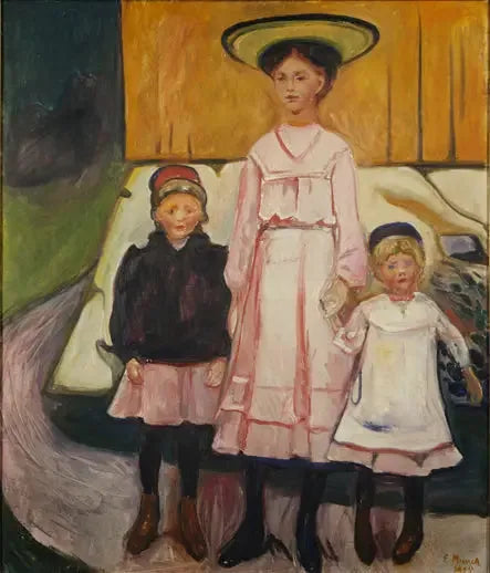 Trois Filles à Åsgårdstrand - Edvard Munch image 1 reproduction artisanale de tableau