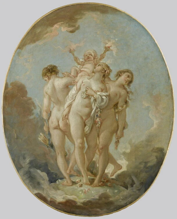 Les Trois Grâces soutenant l'Amour - François Boucher