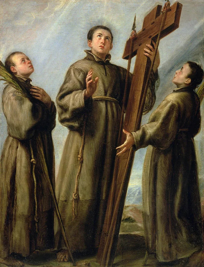 Trois martyrs franciscains au Japon - Juan Carreño de Miranda image 1 reproduction de peinture à l’huile