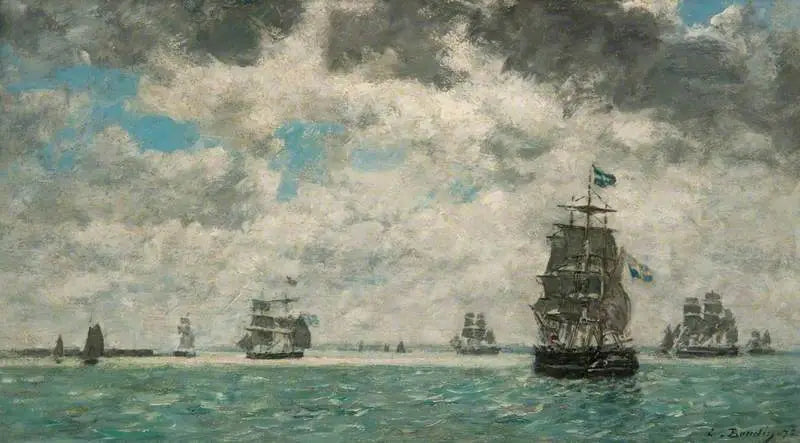 Trois-mâts devant Anvers - Eugène Boudin image 1 reproduction artisanale de tableau