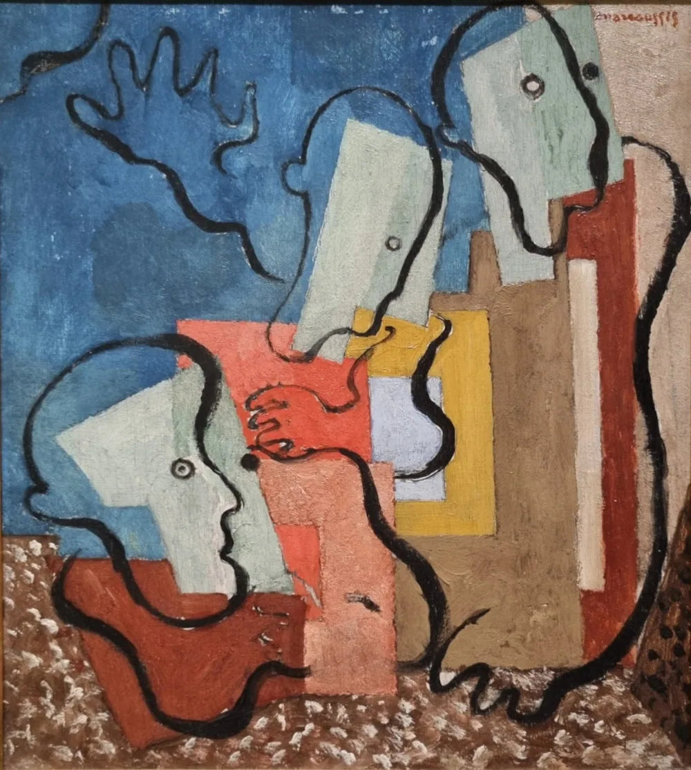 Trois personnages - Louis Marcoussis image 1 reproduction d’œuvre d’art à l’huile