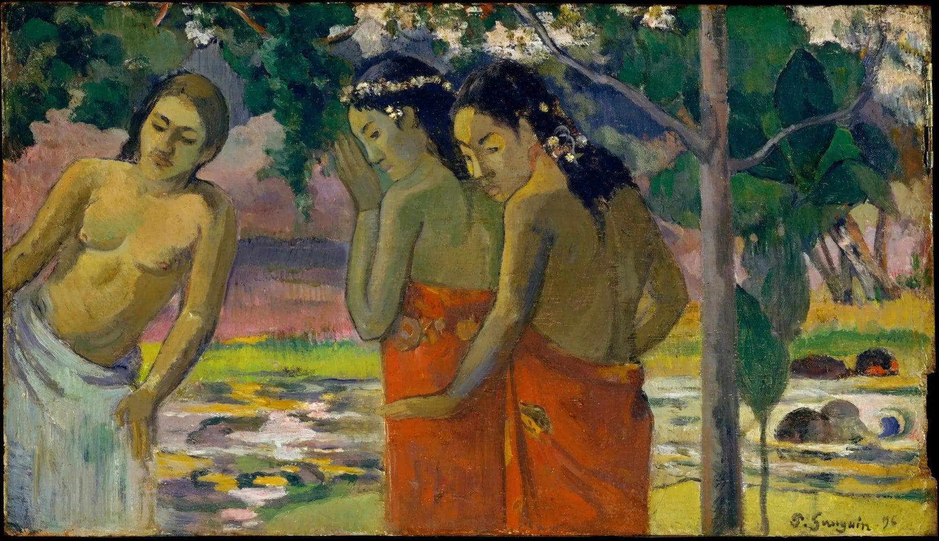 Trois Tahitiennes - Paul Gauguin image 1 reproduction artisanale de tableau