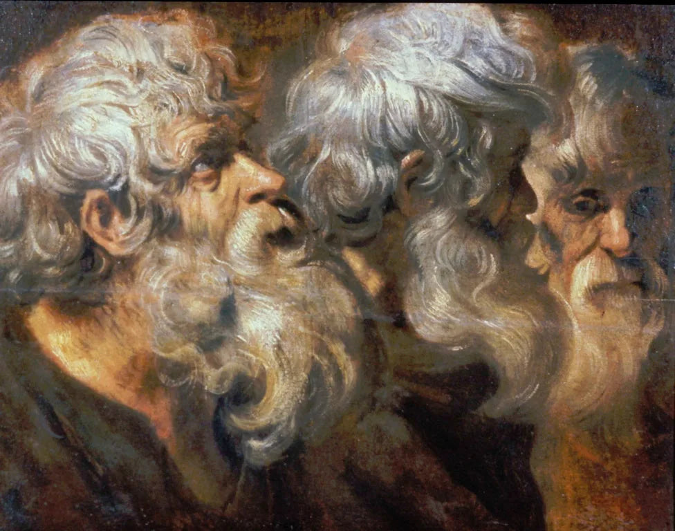 Trois têtes de vieillards - Jacob Jordaens image 1 copie de tableau peinte à la main