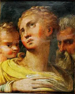 Trois Têtes - Parmigianino image 1 copie de tableau peinte à la main