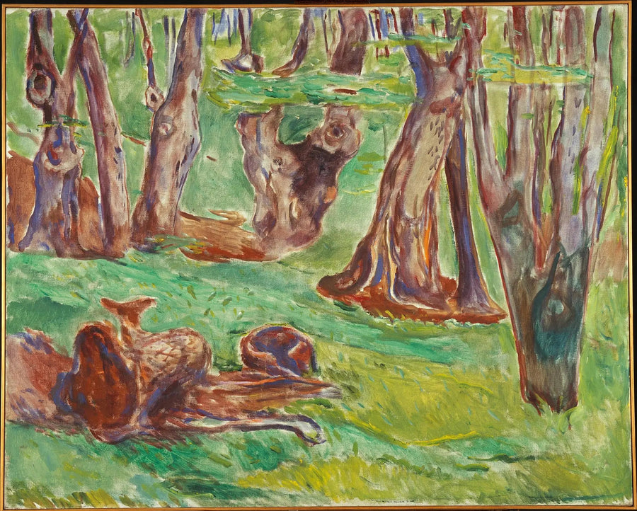 Troncs d'arbres rugueux en été - Edvard Munch