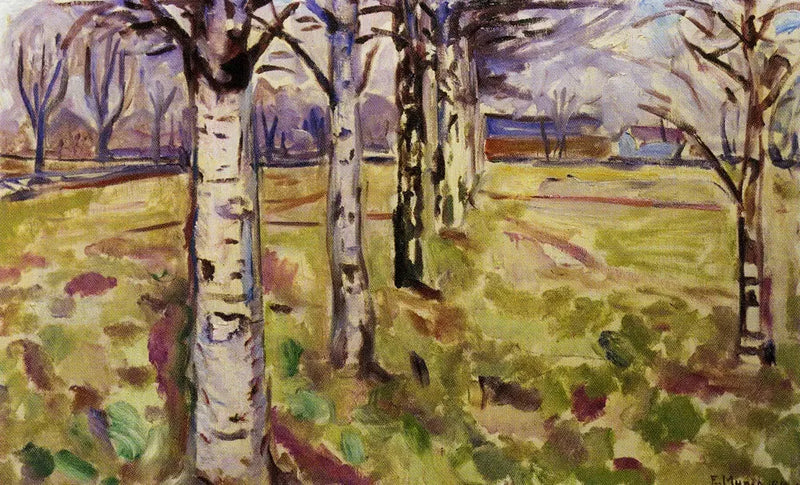 Troncs de bouleaux - Edvard Munch