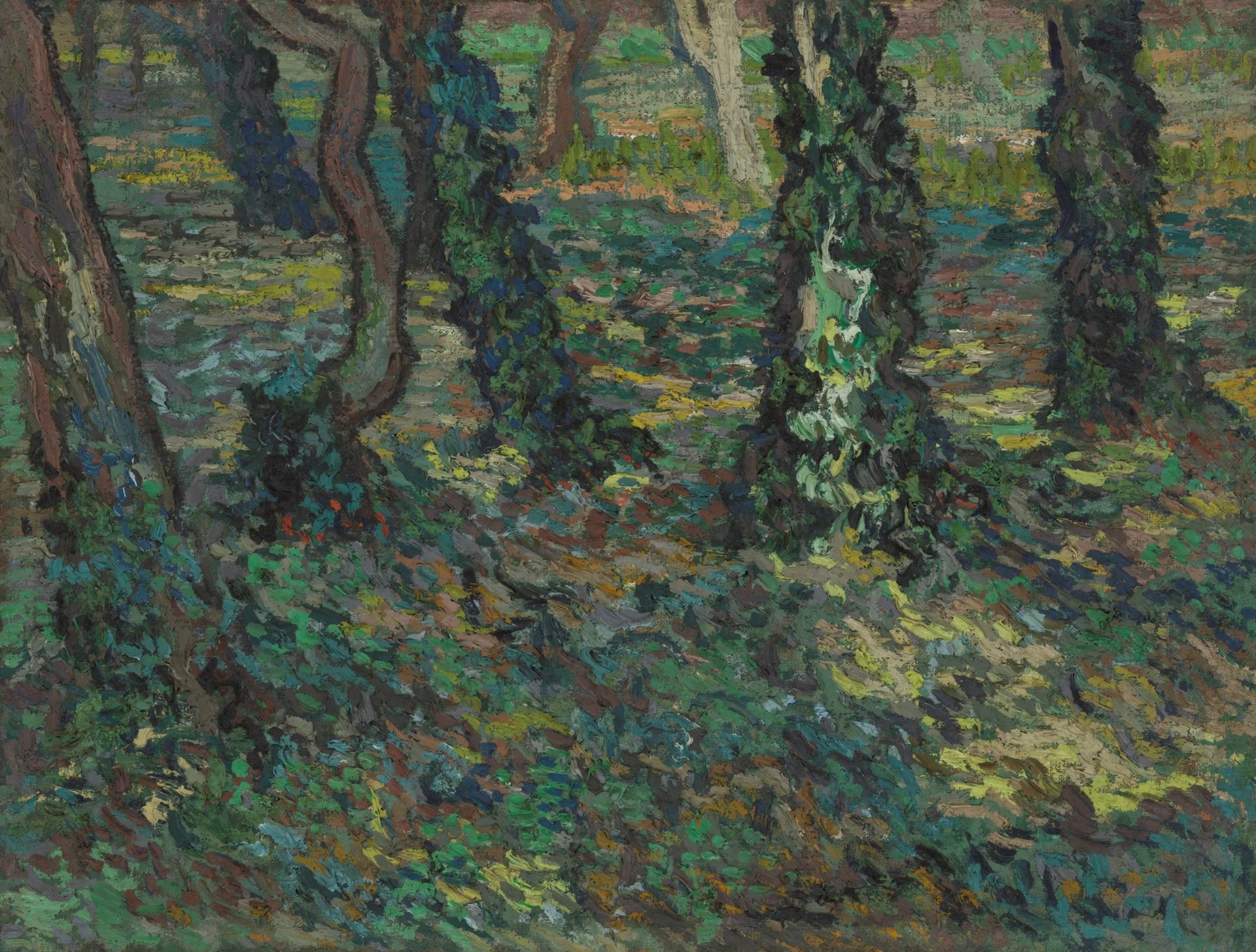 Troncs d’arbres avec lierre de Vincent van Gogh, Kröller-Müller Museum