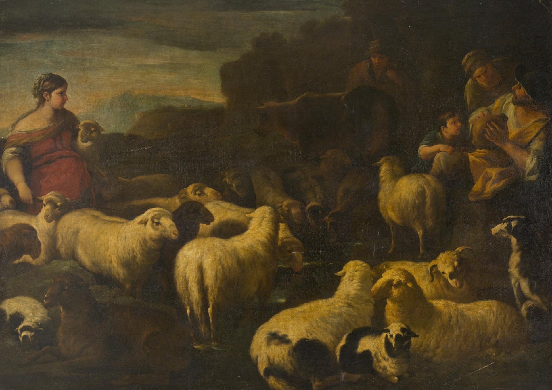 Troupeau de moutons - Luca Giordano image 1 copie peinte à la main à l’huile