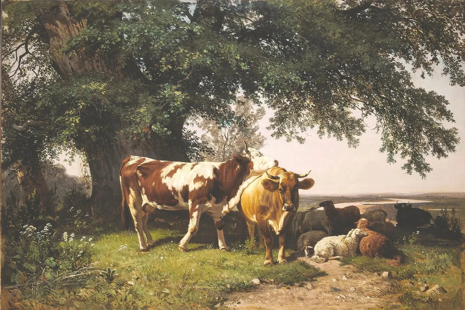 Troupeau sous les arbres - Ivan Chichkine image 1 reproduction artisanale de tableau
