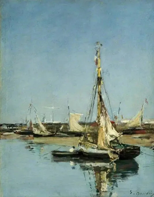 Trouville, les jetées à marée basse - Eugène Boudin image 1 reproduction d’œuvre d’art à l’huile