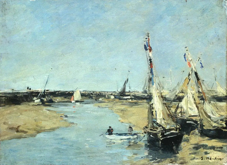 Trouville, Les jetées, marée basse - Eugène Boudin