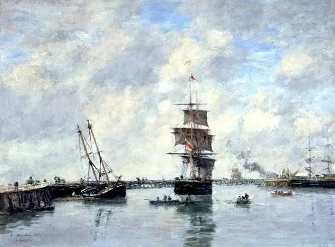Trouville, les jetées, mer haute - Eugène Boudin