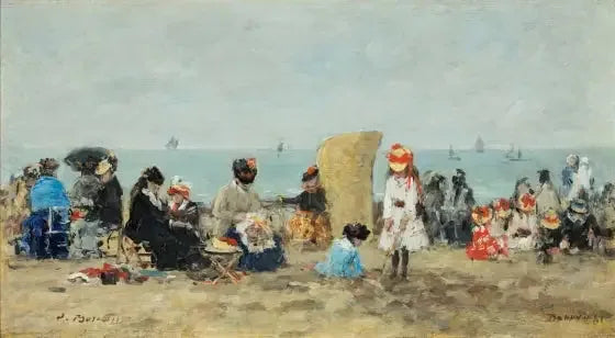 Trouville, scène de plage - Eugène Boudin