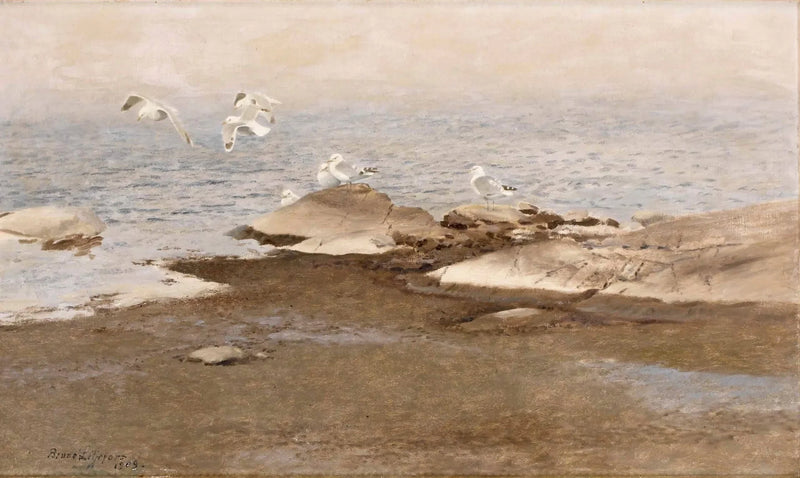 Trutar vid strandkanten - Bruno Liljefors