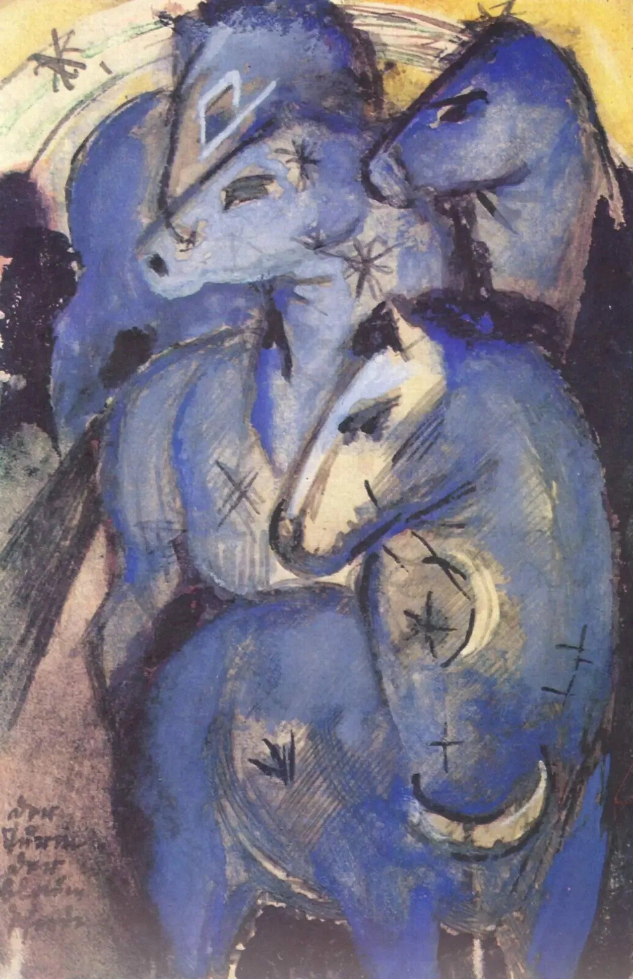 Turm der blauen Pferde - Franz Marc image 1 reproduction artisanale de tableau