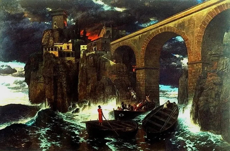 Überfall von Seeräubern - Arnold Böcklin image 1 reproduction artisanale de tableau
