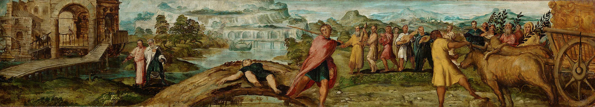 Überführung der Bundeslade durch David; der Tod des Usa - Jacopo Tintoretto image 1 reproduction artisanale de tableau