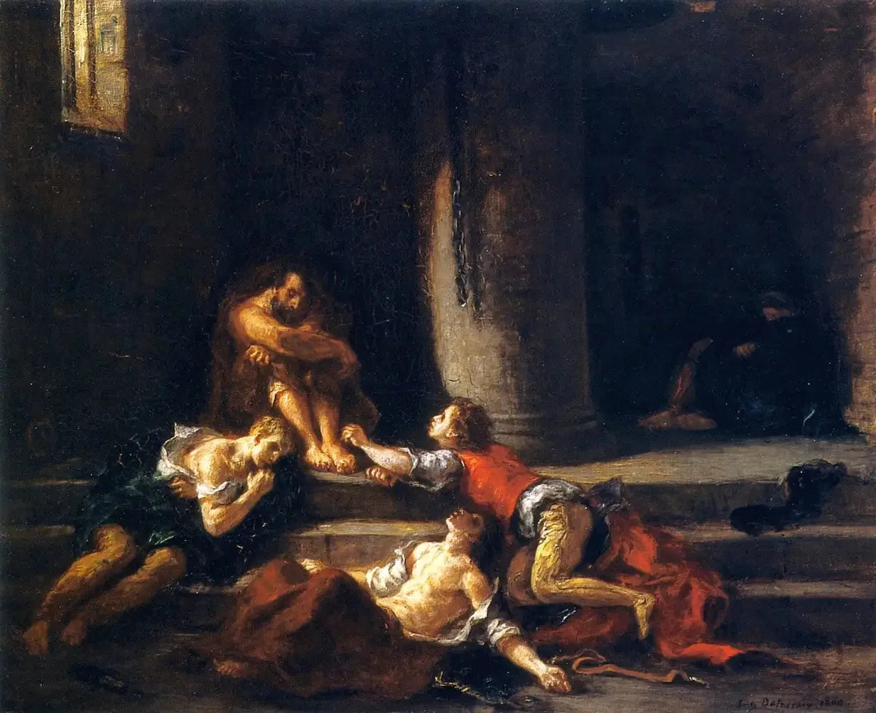 Ugolin et ses fils - Eugène Delacroix image 1 tableau peint à l’huile sur toile