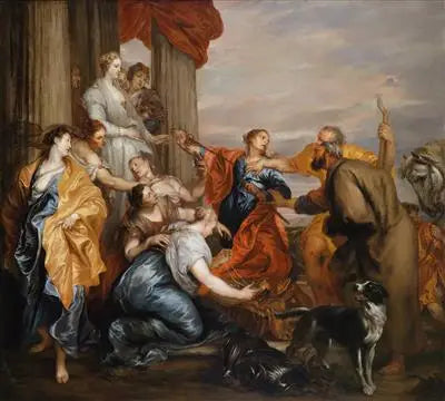 Ulysse découvrant Achille au milieu des filles de Lycomède - Antoine van Dyck image 1 reproduction artisanale de tableau