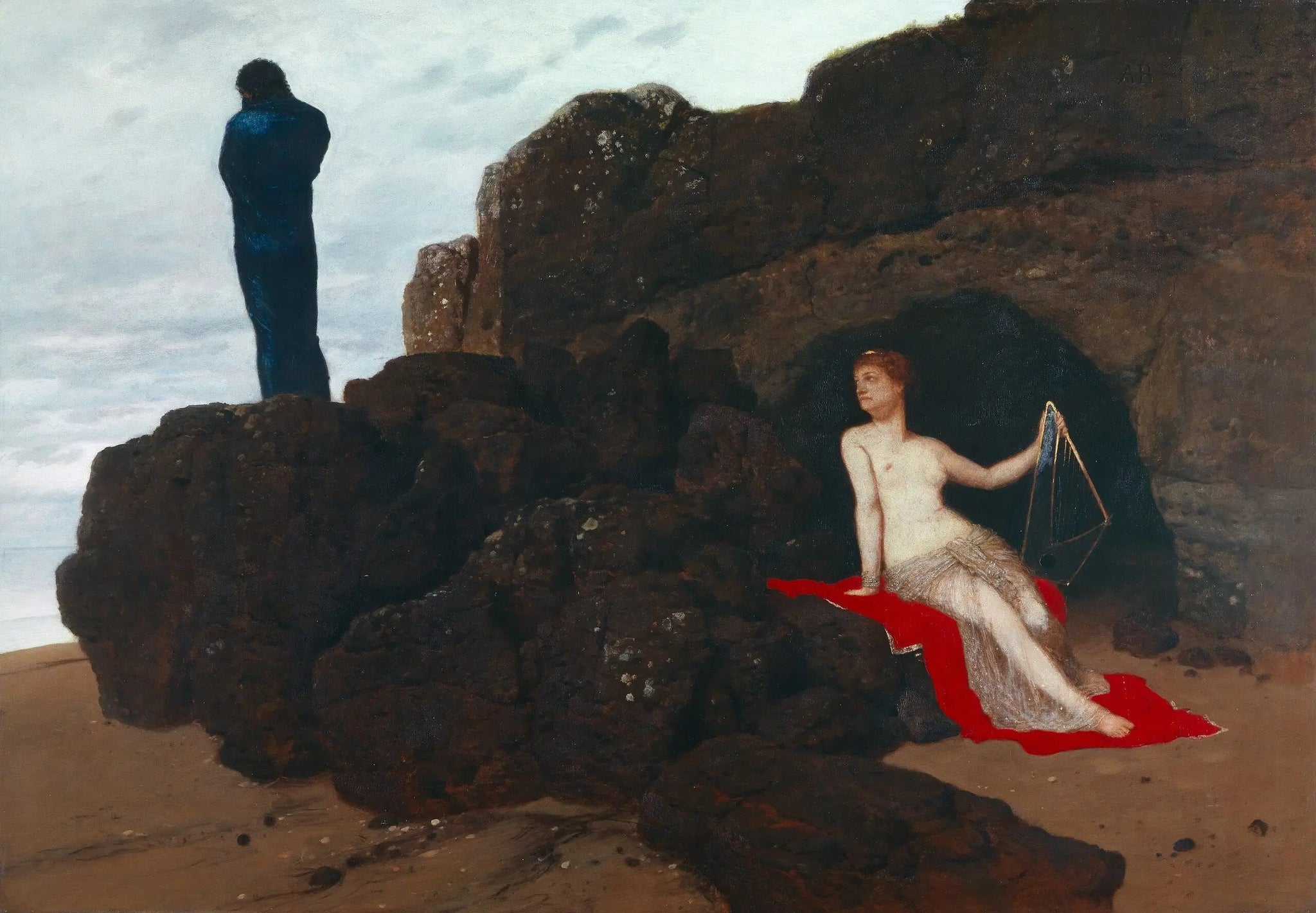 Ulysse et Calypso - Arnold Böcklin image 1 copie peinte à la main à l’huile