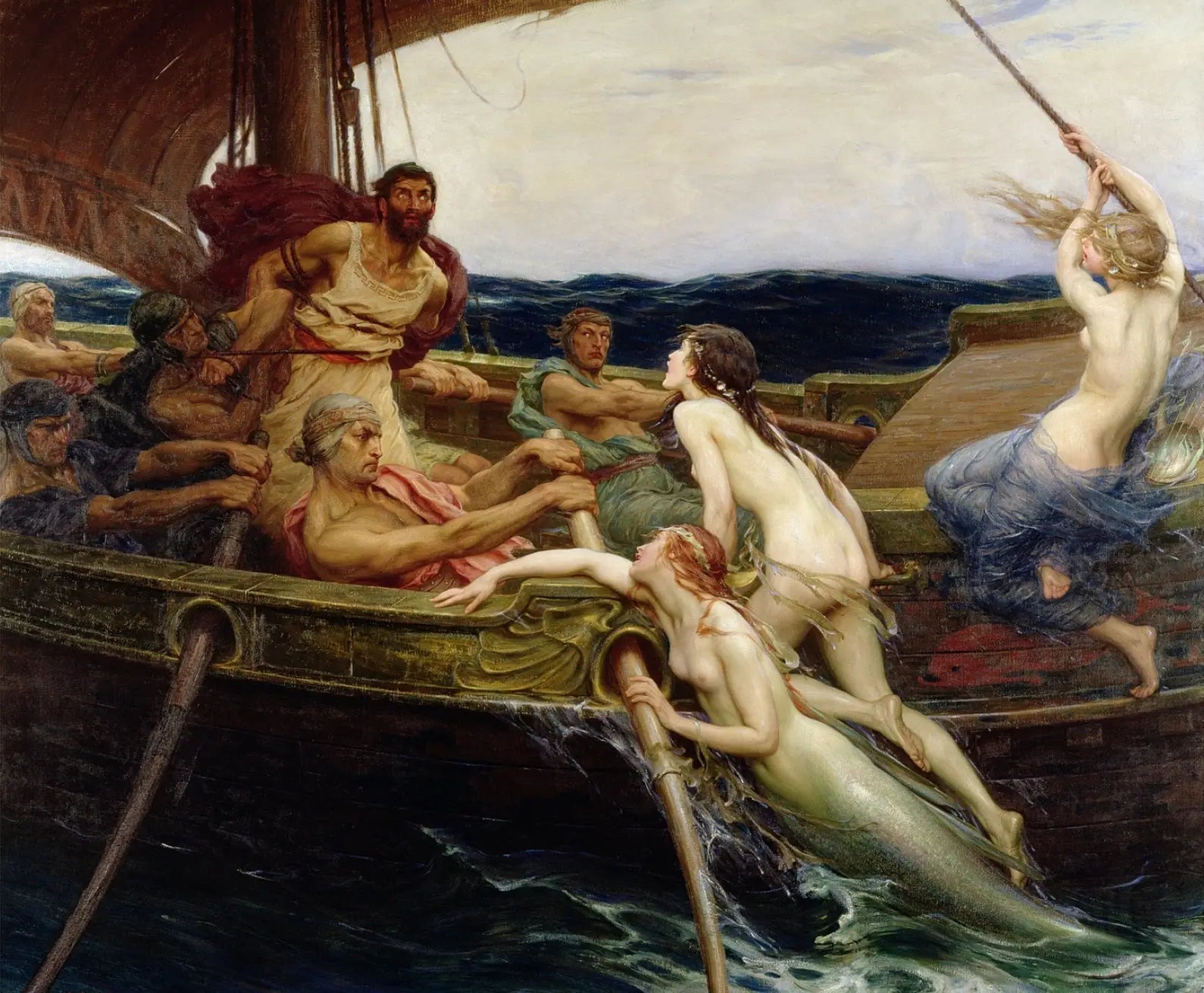 Ulysse et les sirènes - Herbert Draper image 1 copie de tableau peinte à la main