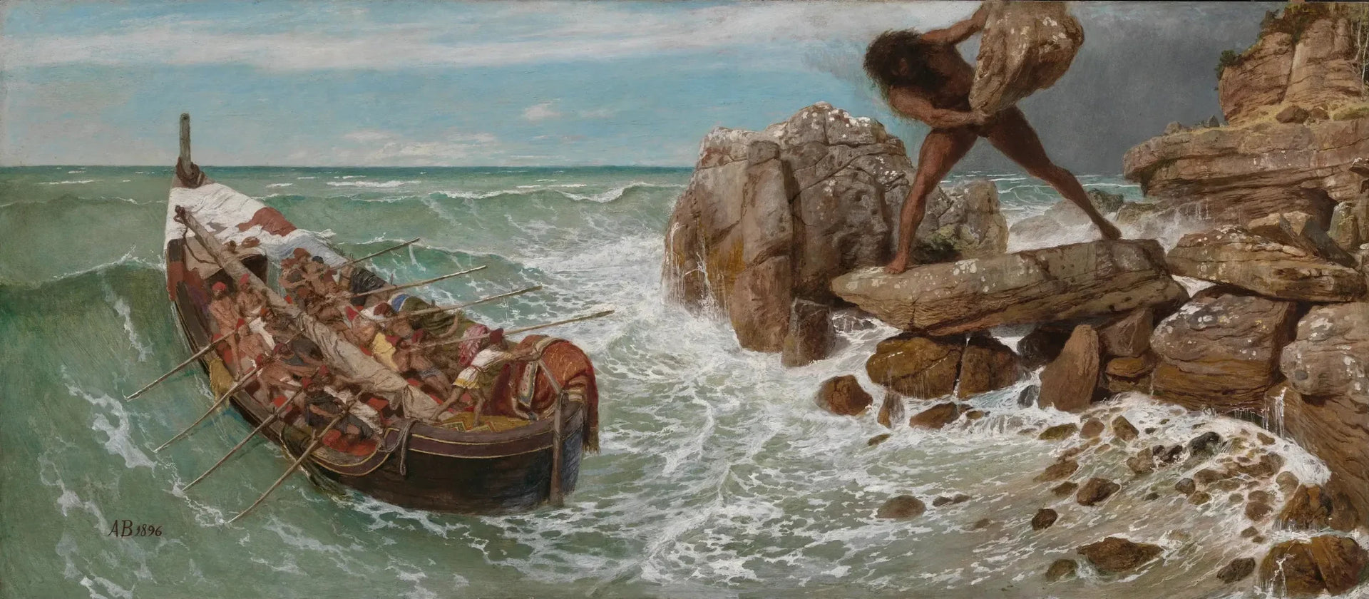 Ulysse et Polyphème - Arnold Böcklin image 1 reproduction d’œuvre d’art à l’huile