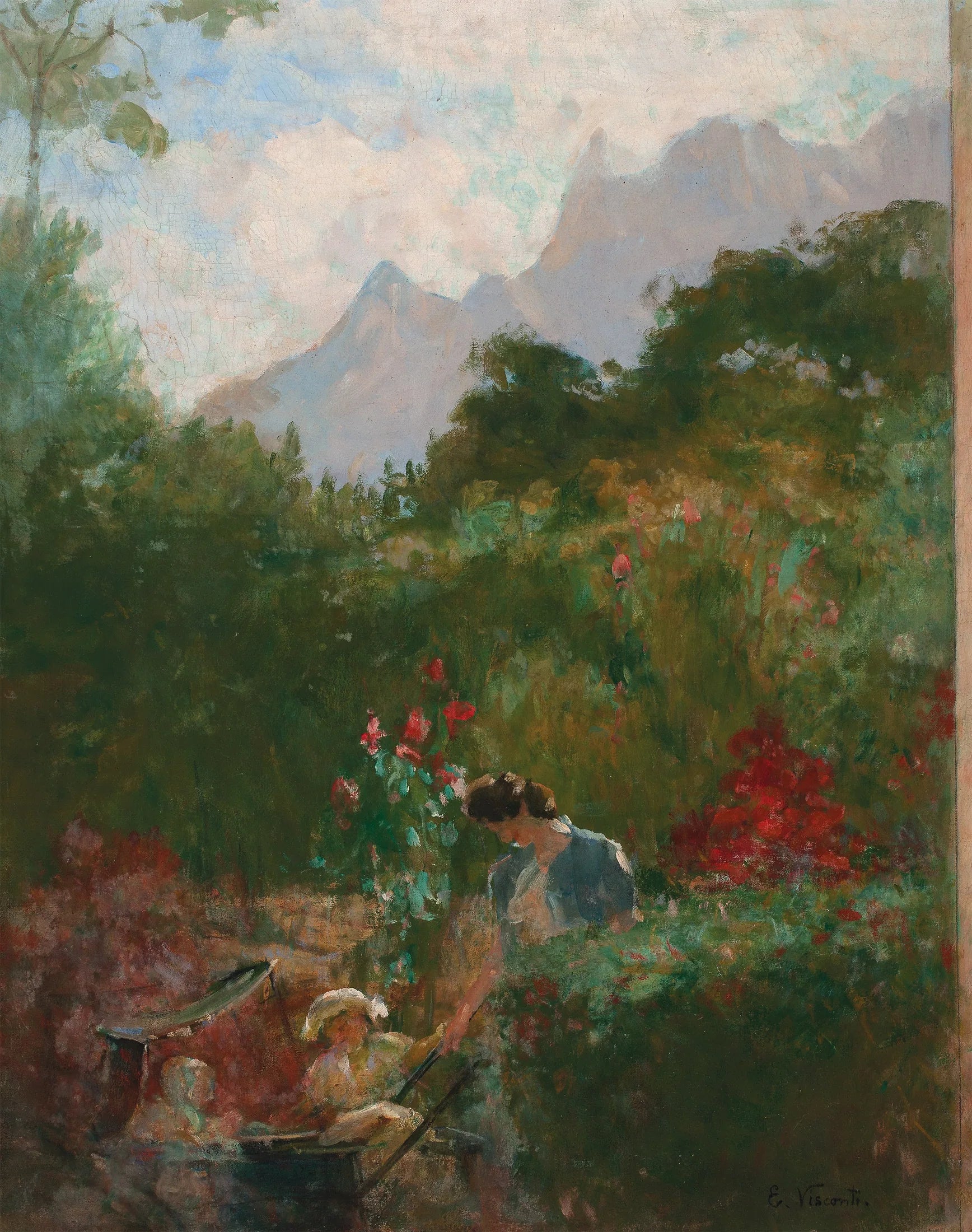 Um ninho - Eliseu Visconti image 1 copie peinte à la main à l’huile