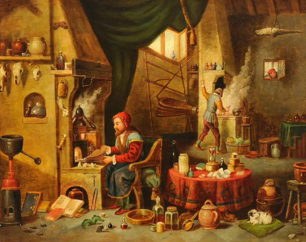 Un alchimiste dans son laboratoire - David Teniers le Jeune image 1 copie de tableau peinte à la main