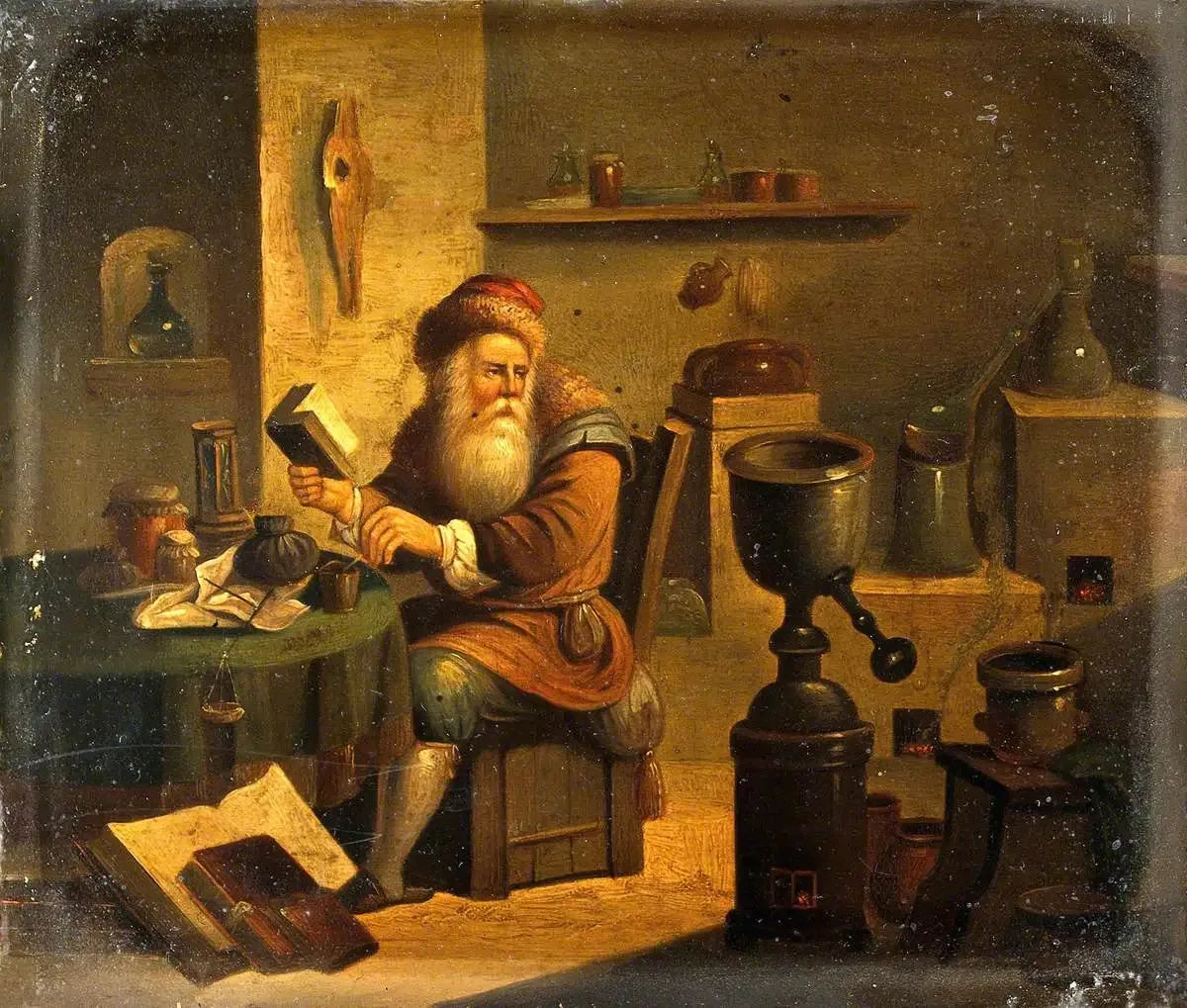 Un alchimiste dans son laboratoire - David Teniers le Jeune image 1 reproduction artisanale de tableau
