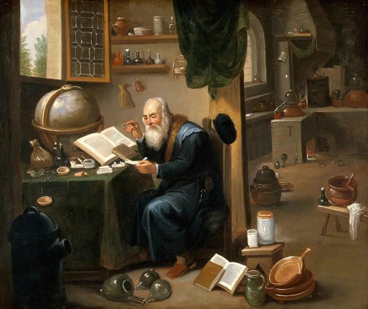 Un alchimiste dans son laboratoire - David Teniers le Jeune image 1 reproduction réalisée par Alpha Reproduction