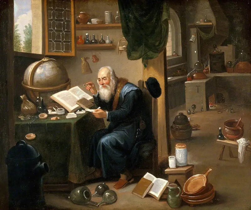 Un alchimiste dans son laboratoire. - David Teniers le Jeune