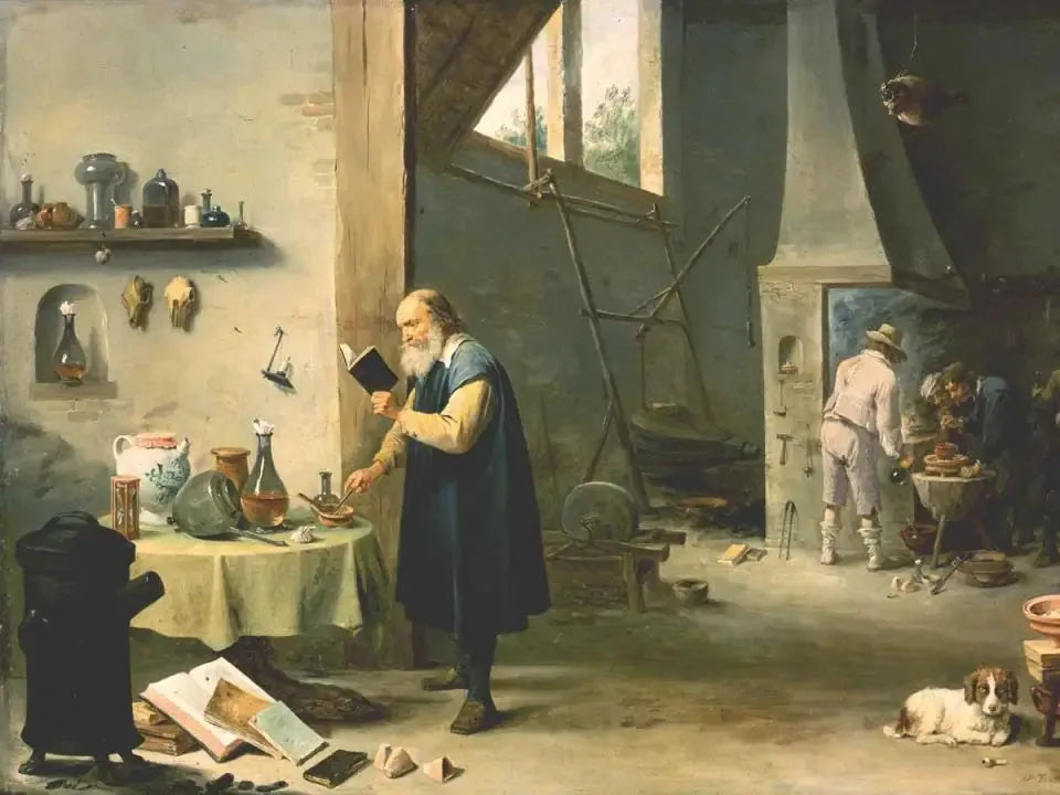 Un alchimiste - David Teniers le Jeune image 1 reproduction artisanale de tableau
