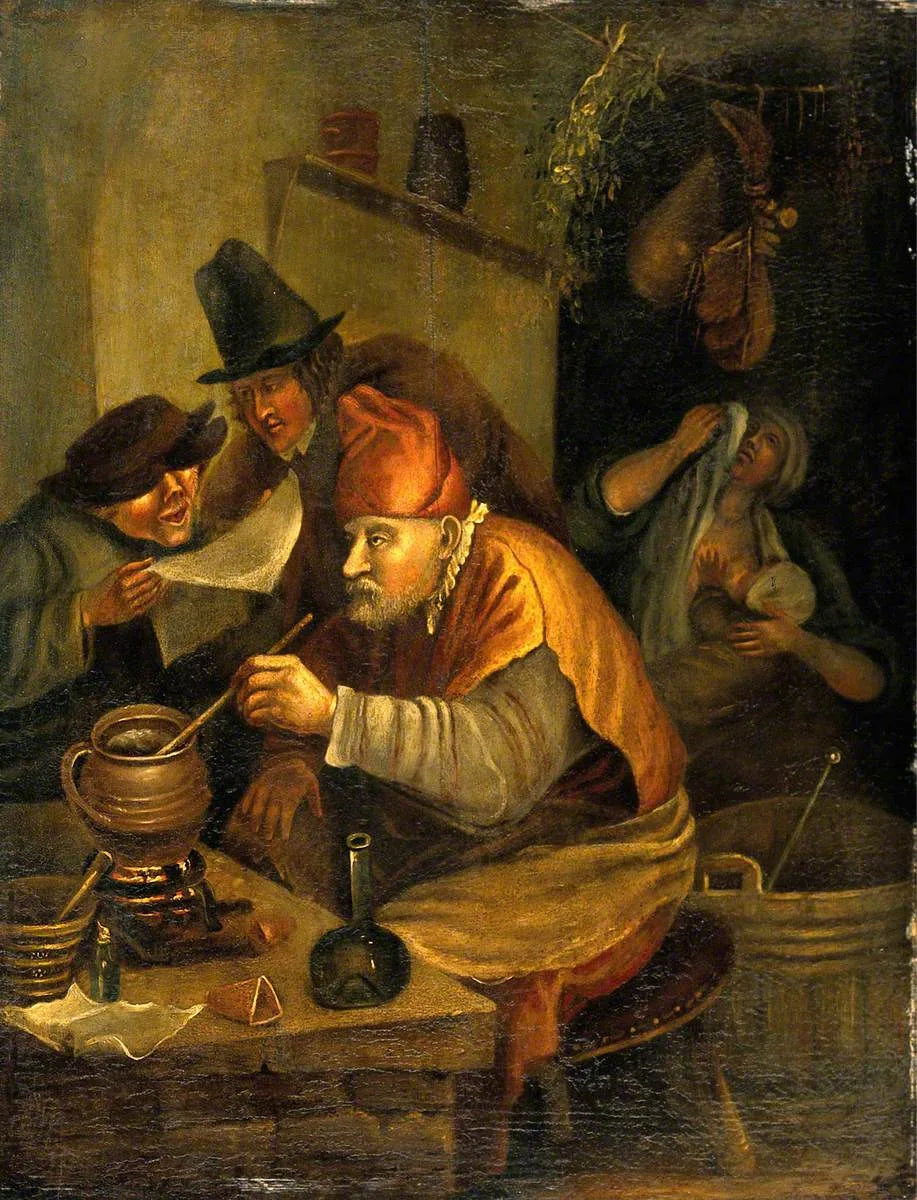 Un alchimiste - Jan Steen image 1 reproduction de peinture à l’huile