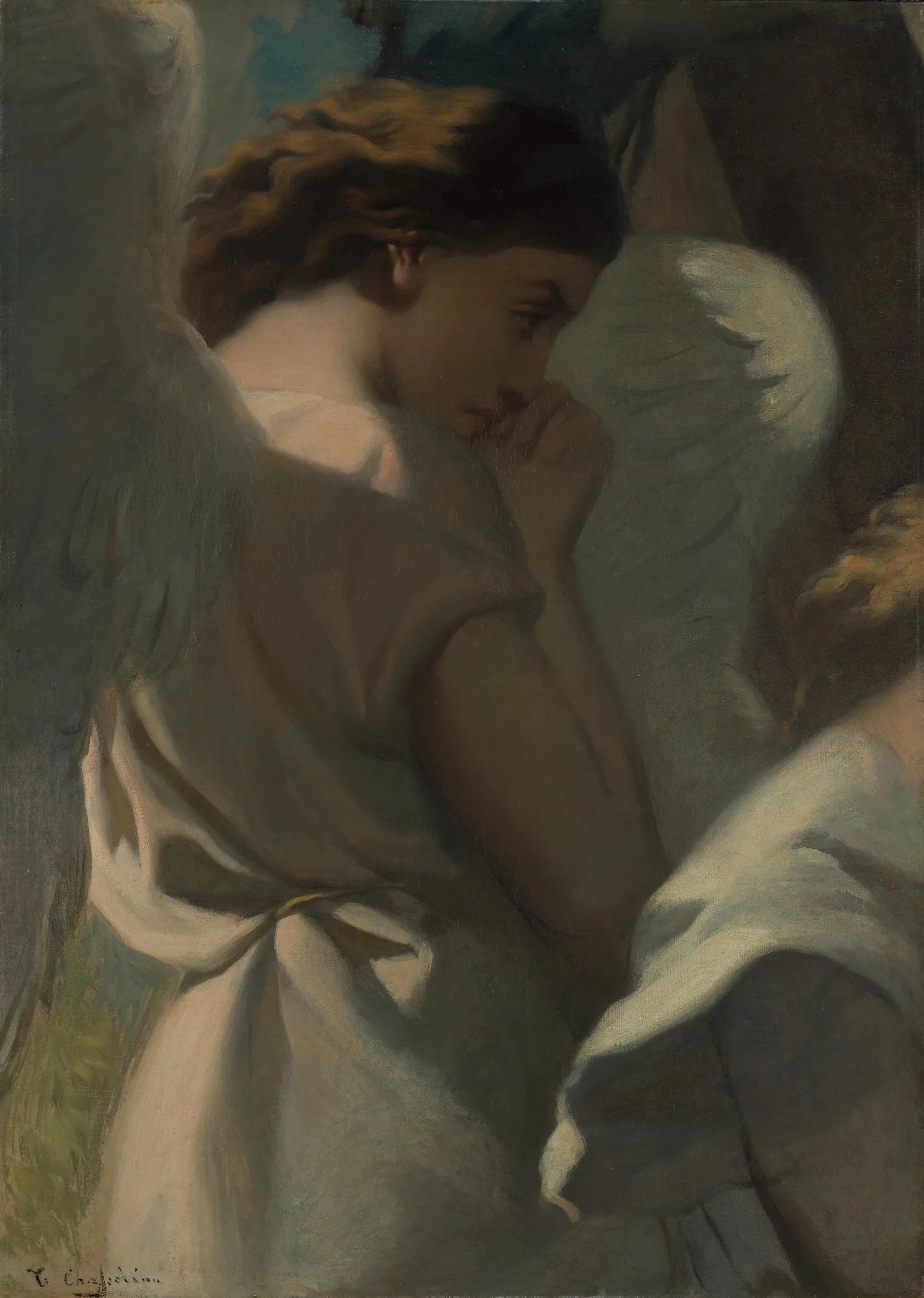 Un ange priant dans le jardin des oliviers - Théodore Chassériau image 1 reproduction d’œuvre d’art à l’huile