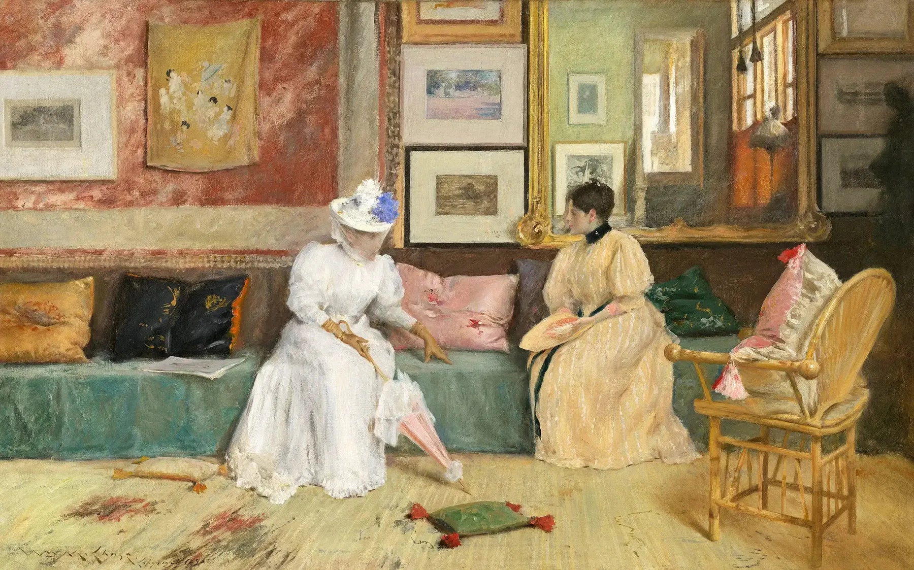 Un appel amical - William Merritt Chase image 1 reproduction artisanale de tableau