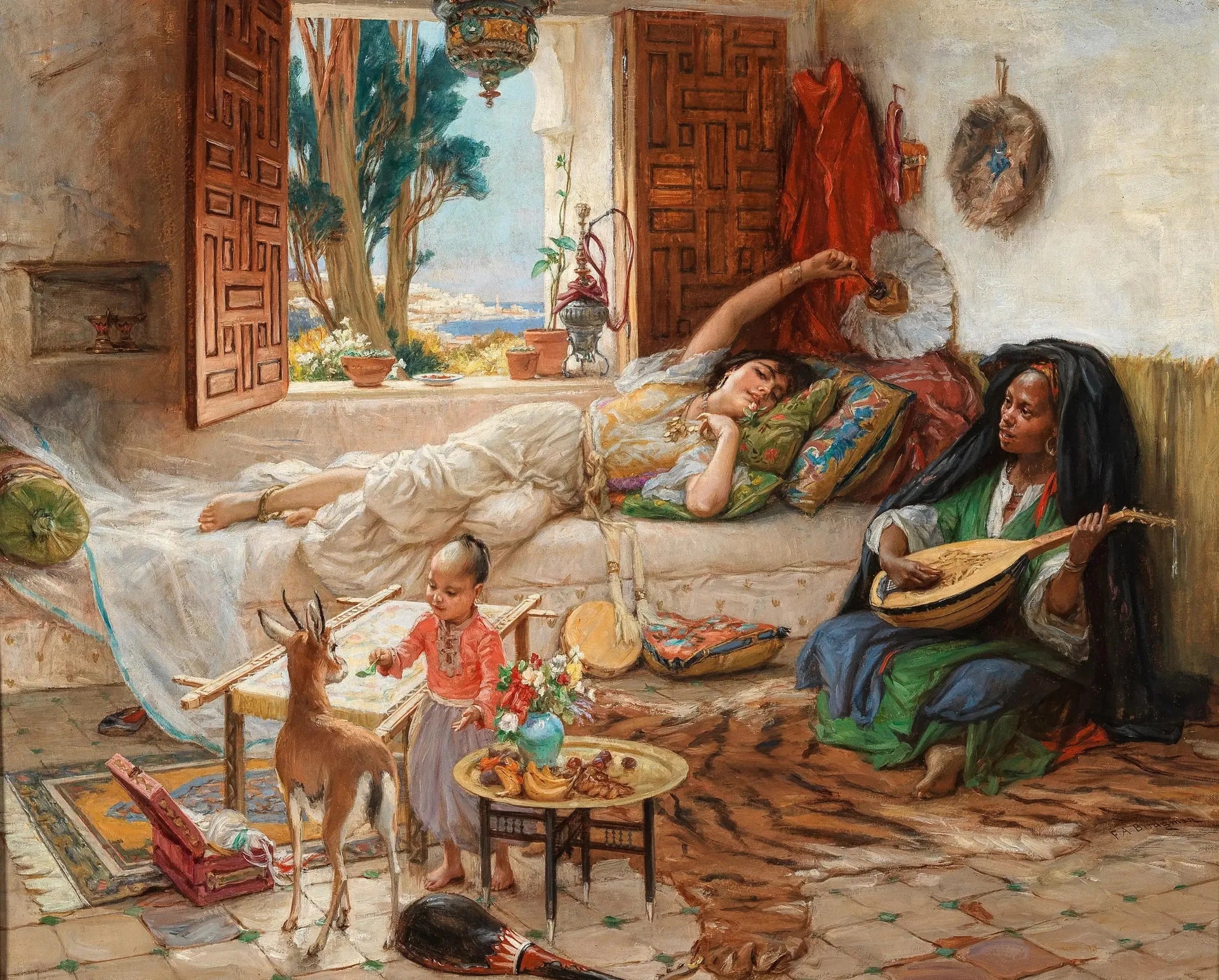 Un après-midi à Alger - Frederick Arthur Bridgman image 1 tableau peint à l’huile sur toile