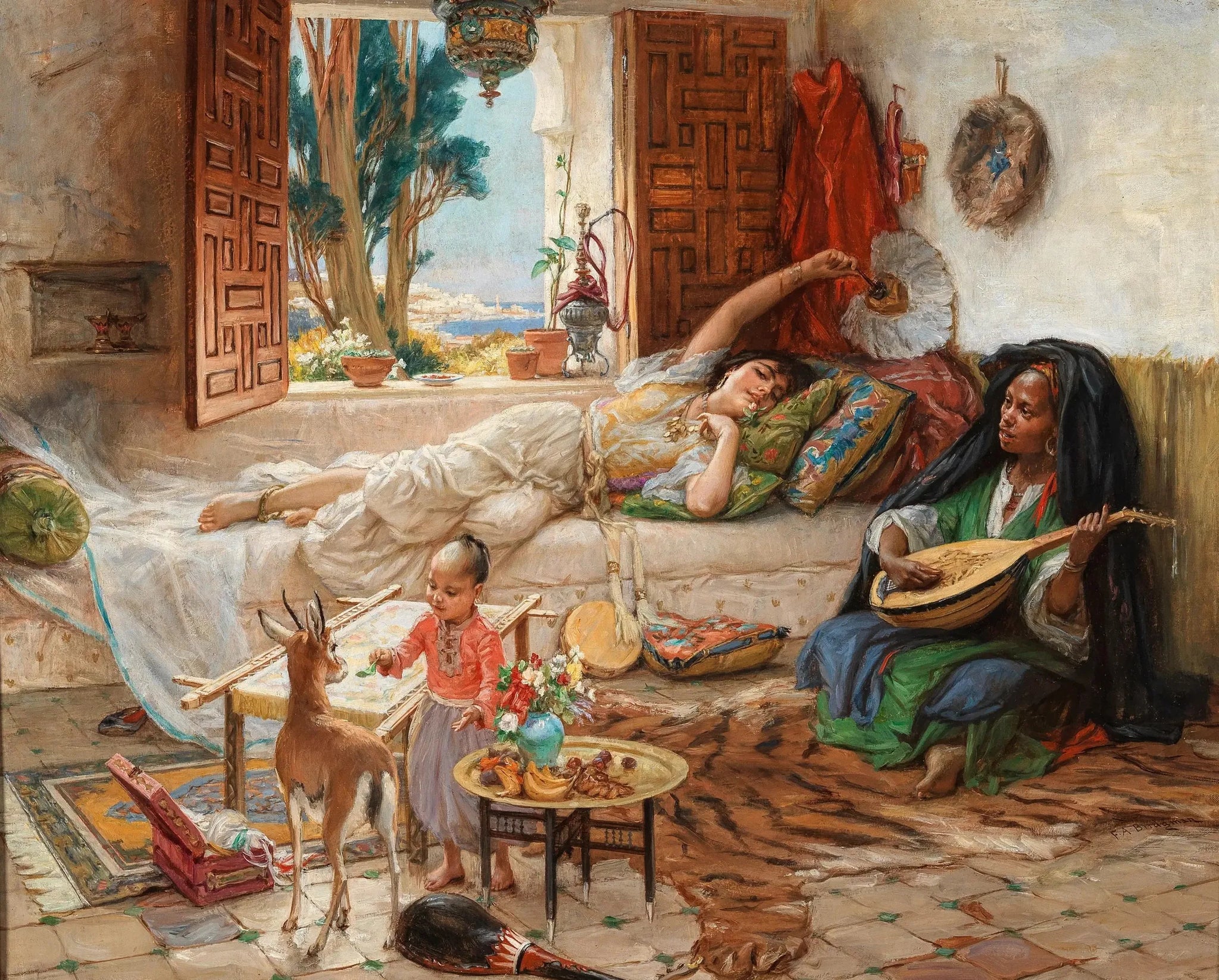 Un après-midi à Alger - Frederick Arthur Bridgman image 1 tableau peint à l’huile sur toile