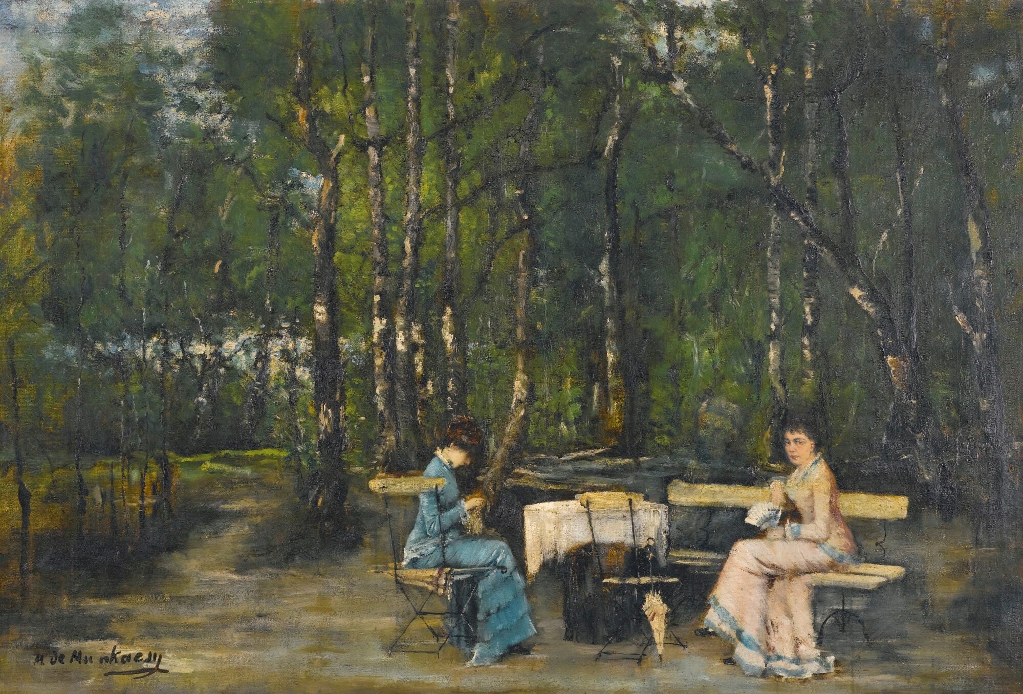 Un après-midi au parc - Mihály Munkácsy image 1 reproduction réalisée par Alpha Reproduction