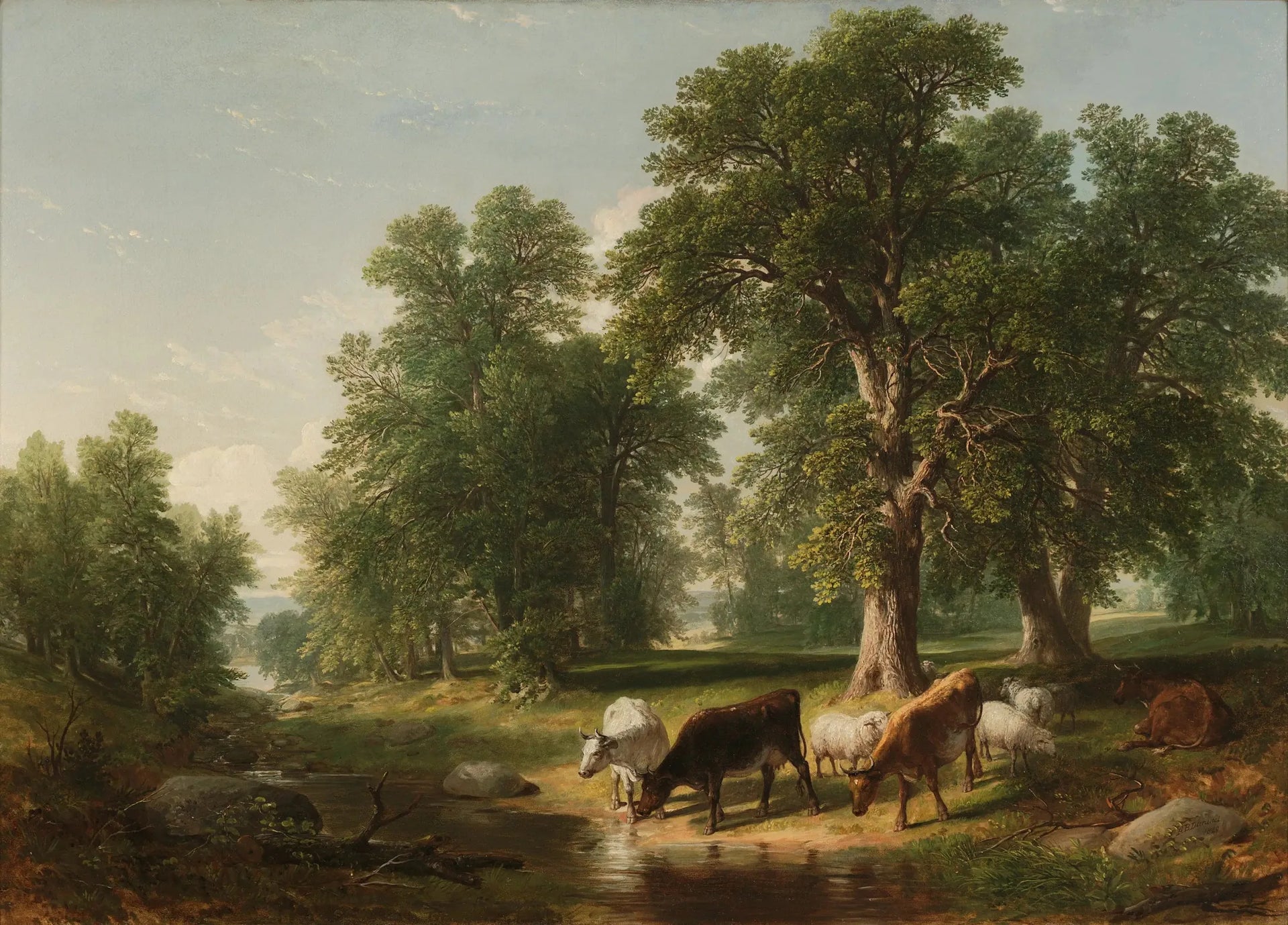 Un après-midi d'été - Asher Brown Durand image 1 copie de tableau peinte à la main